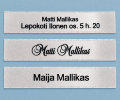 Ommeltavat nimilaput 15 × 85 mm – 60 kpl