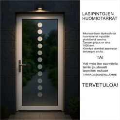 Lasipintojen huomiotarrat ja näkösuojatarrat